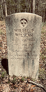 Headstone for Pfc Willie P. Wilson in Ivy Branch Cemetery. <i>Find A Grave</i> photo courtesy of Brenda Skidmore