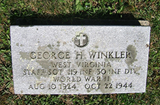 Headstone for S/Sgt. George Winkler, Pickens Cemetery. Find A Grave photo courtesy of Anna Chandler