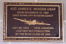 Memorial plaque
in honor of James Woods