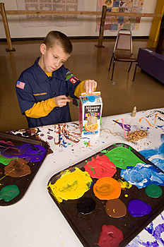 Boy doing crafts