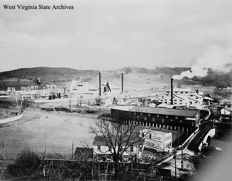 Factories and businesses at Norwood, 31 January 1916. Monongahela Traction Company Collection, West Virginia State Archives (021110)