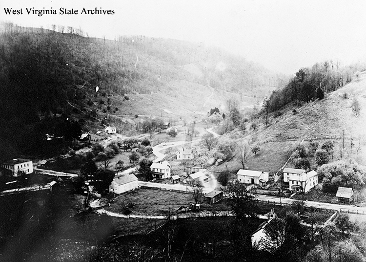 View of Helvetia from hillside, 1915-1920. Richard H. Ralston Sr Collection, West Virginia State Archives (327215)