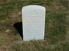 Marker memorializing S/Sgt. Jerry Edward Auxier, placed by his wife Elaine Auxier Stone. As of the time of this writing, his remains have not been recovered. Courtesy of Grafton National Cemetery