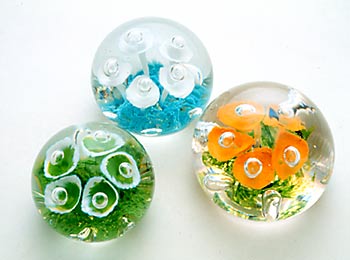 Paperweights by Roger Parker, Ron Hinkle, and George Brooks