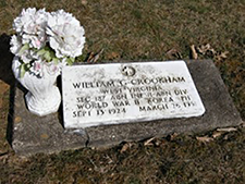 Find A Grave photo of Sfc. William C. Crookham's military marker in Leon Cemetery, courtesy of Jim and Elizabeth [no surname provided]