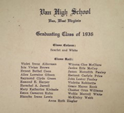 Among their mementos is the program from Eston's high school graduation, 1936. Courtesy Kuhn family