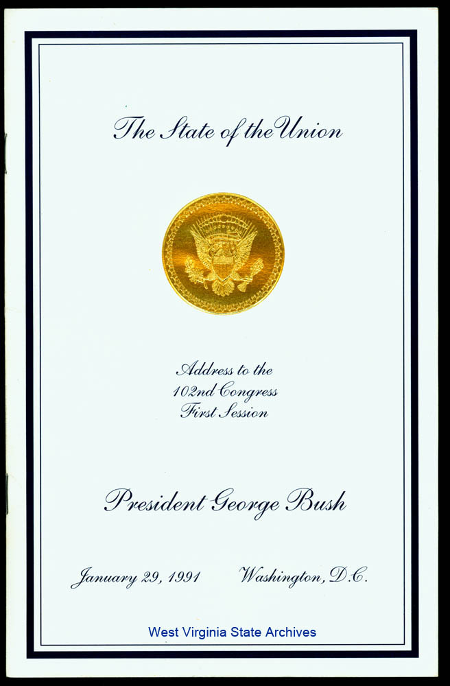 Booklet with the text of President George H. W. Bushs State of the Union Address, January 29, 1991 (Bob Wise Collection)