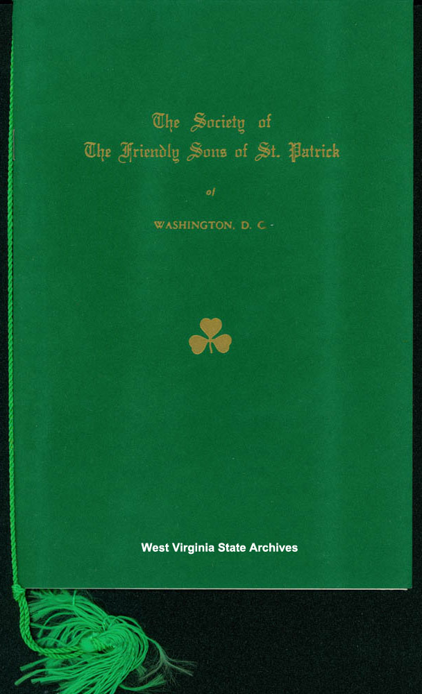 Program from the Forty-Eight Annual Banquet of the Society of The Friendly Sons of St. Patrick of Washington, D.C., 1976. (Ms2017-016)