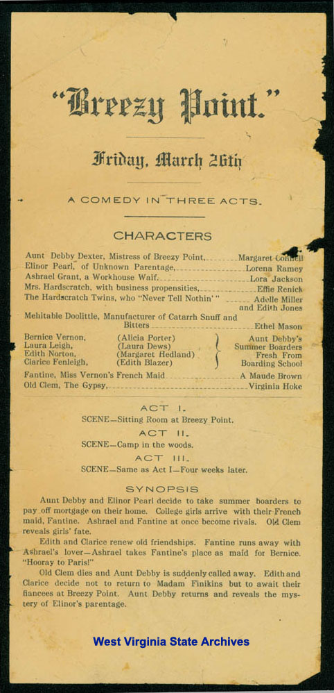 Program for the play Breezy Point. (Ms2015-064)