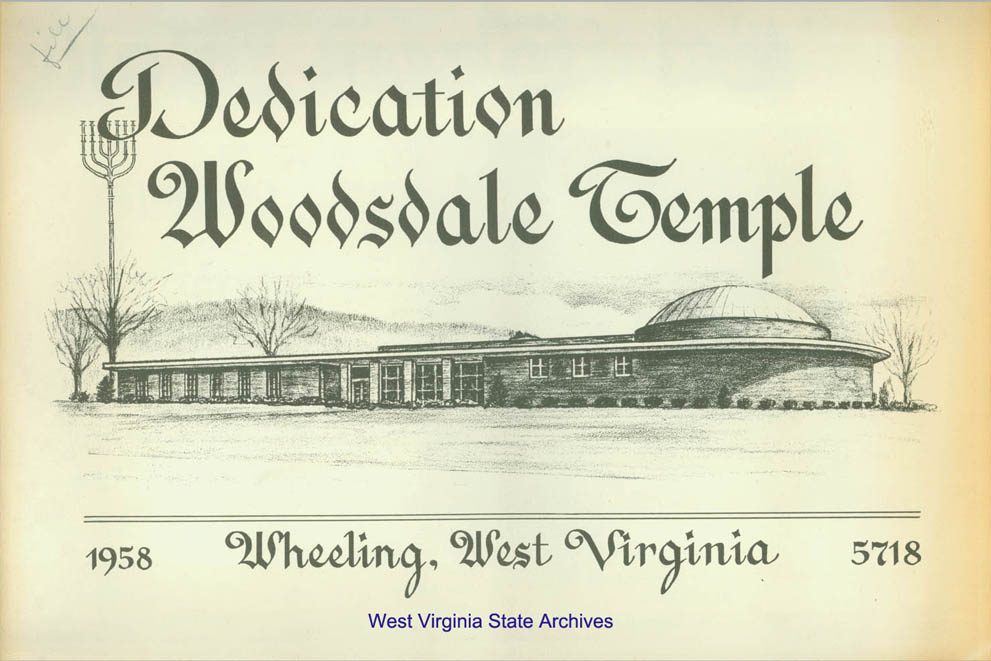 Program for the dedication of Woodsdale Temple in Wheeling, 1958. (Ar1803)
