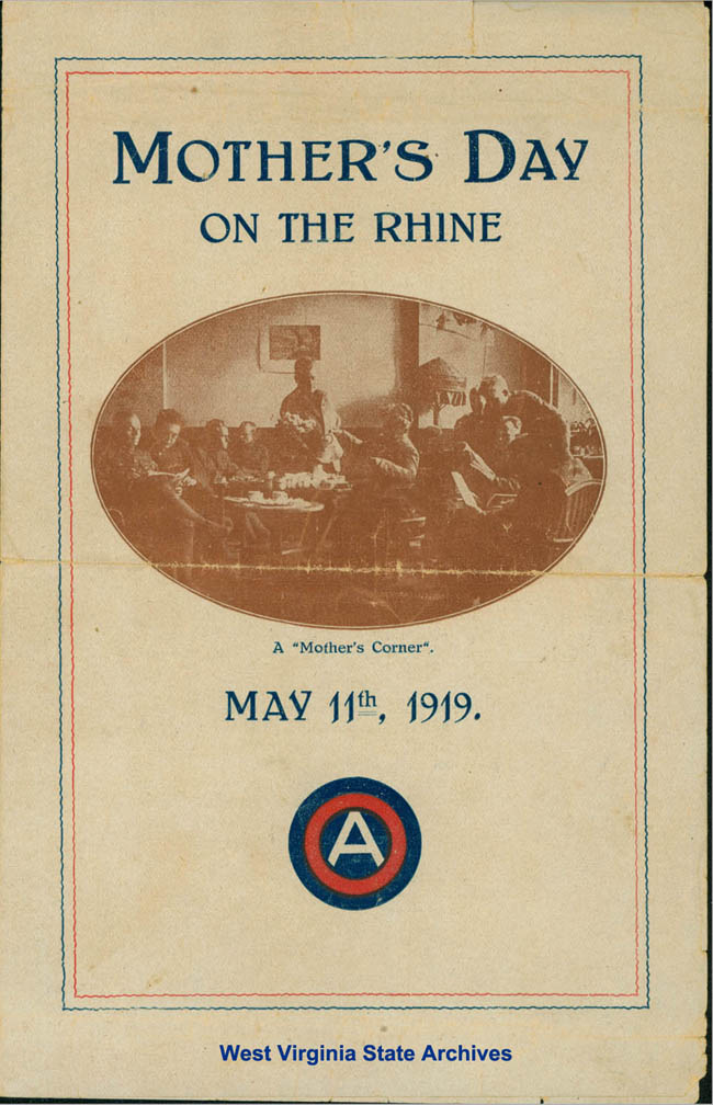 Mother's Day on the Rhine booklet produced by the YMCA, 1919. (Ms2013-098)