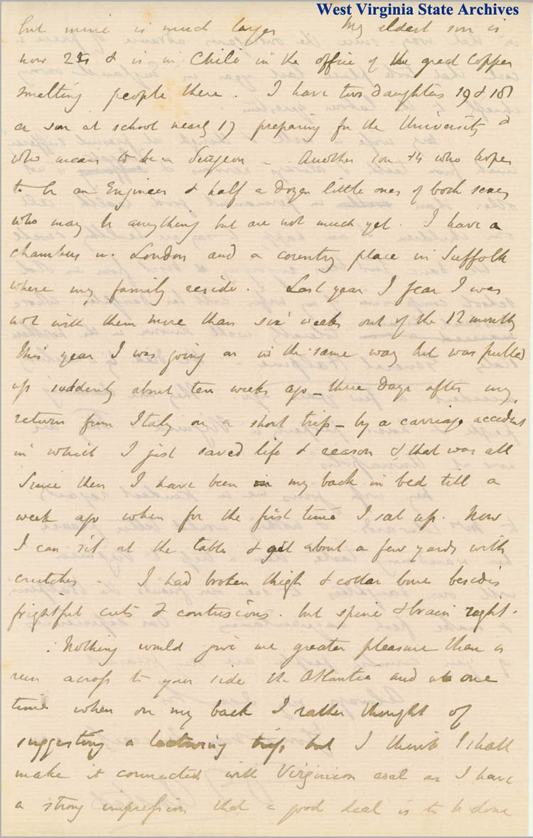 Letter to William H. Edwards from David T. Ansted regarding investments in coal lands along the Great Kanawha, 1873 (Ms79-2, 7)
