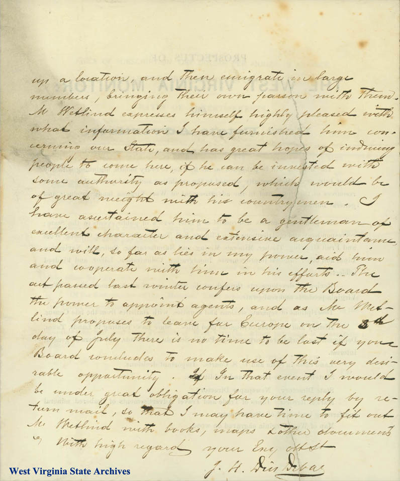 Letter from Joseph Hubert Diss Debar to Gov. John Jeremiah Jacob about immigrants from Norway and Sweden, 1871 (Ar1725, 045)