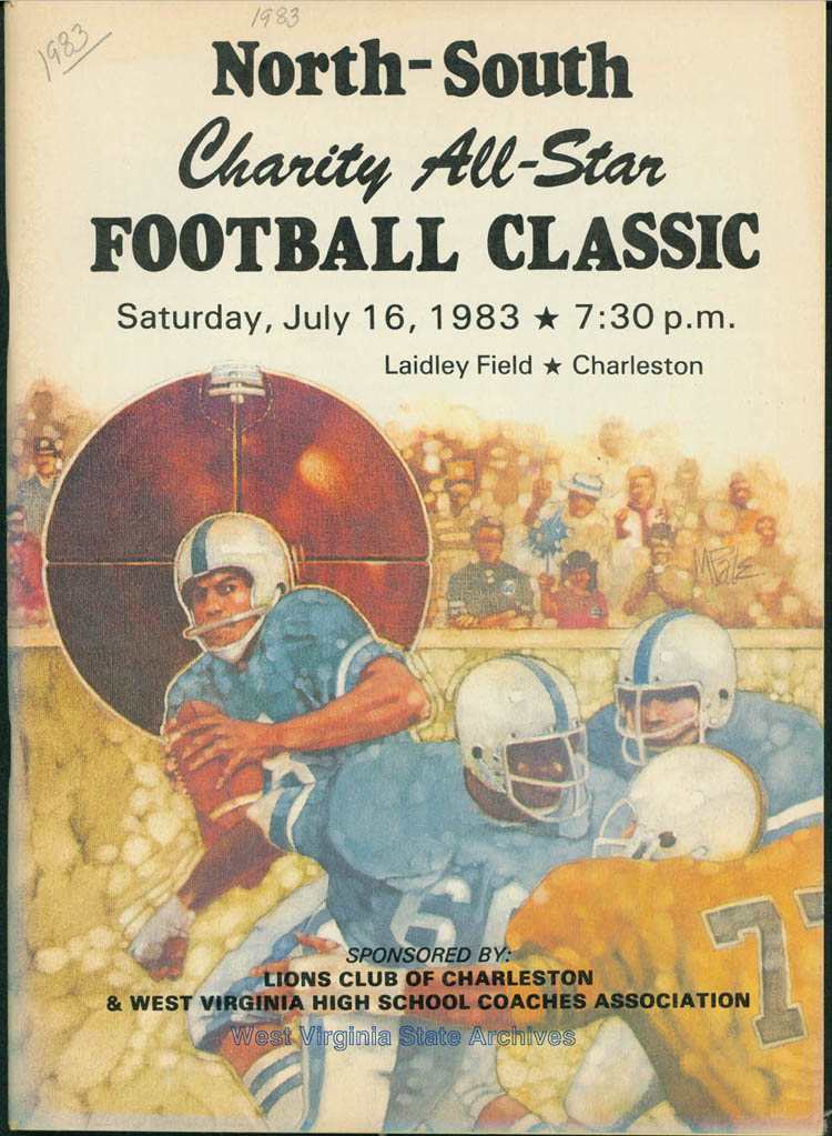 Cover of the program for the North-South All-Star football game, 1983. (Sc2016-016)