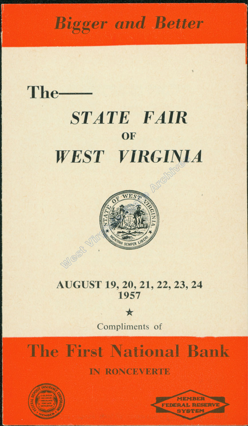 Program for the State Fair of West Virginia, August 19-24, 1957. (Ar1803)