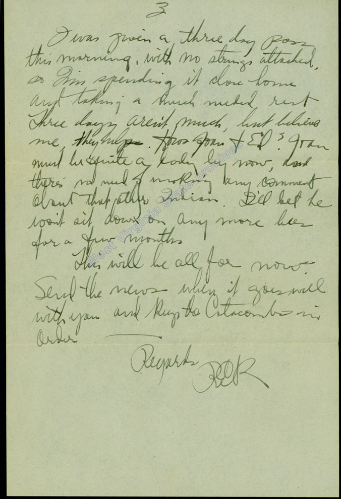 Letter written from Somewhere in Italy by Roy Edwin Kessel while serving in the 106th Station Hospital, 1944. (Ms2007-004)