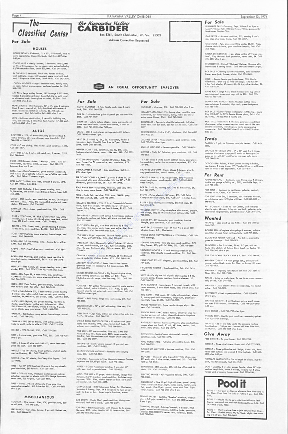 The Kanawha Valley Carbider newsletter Vol. 17, No. 36, 1974