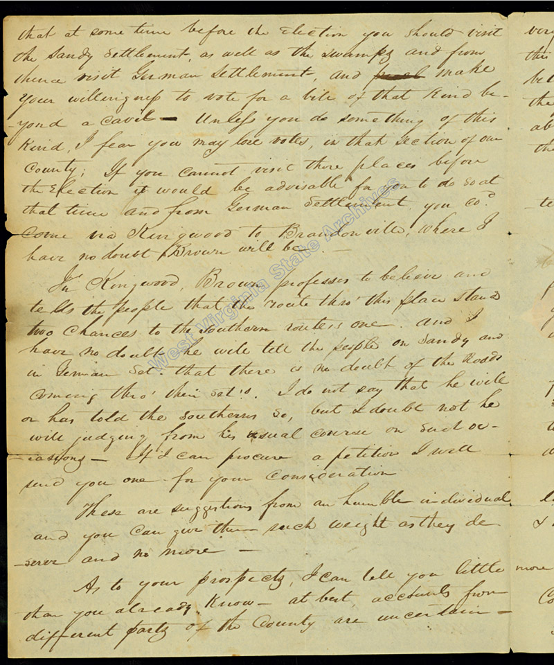 Joseph M. Starling letter to Charles S. Morgan concerning a bill to build a turnpike road from Winchester to a point along the Ohio River, 1830. (Ms79-1)