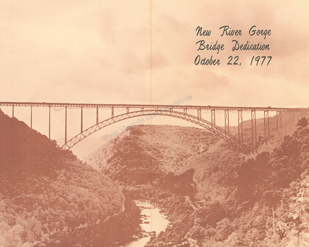 New River Gorge Bridge Dedication schedule, 1977. (Ms2006-016)