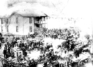 Hatfield homeplace during Devil Anse's
funeral