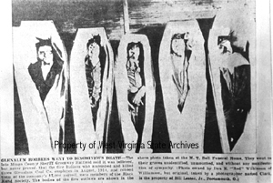 Bodies of the five men who robbed the Glenalum Coal
Company in August 1914
