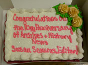 Archives and History News 10th Anniversary Cake