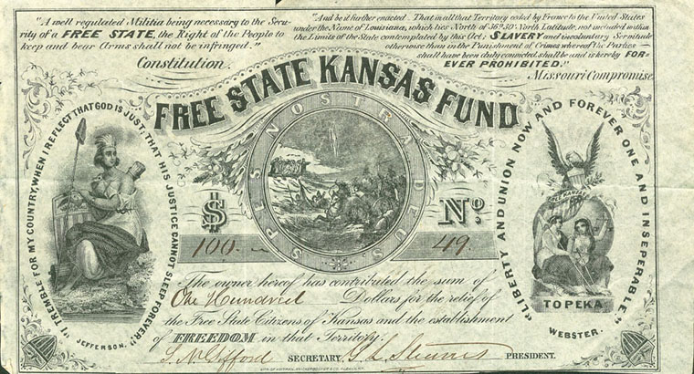Free State Kansas Fund certificate