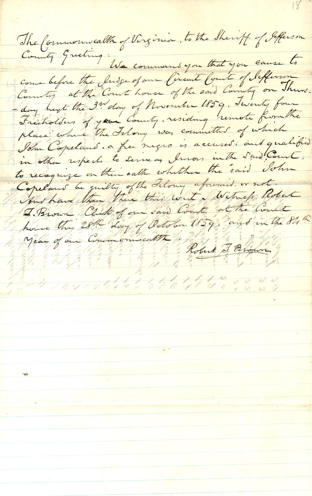 John Brown Papers Held By Jefferson County Circuit Clerk s Office