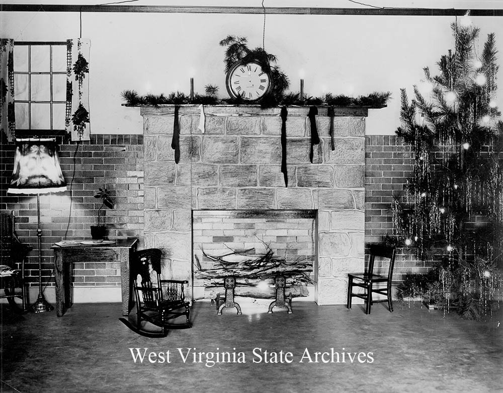 Decorative Christmas scene, n.d. Photograph by Bollinger Studios of Charleston, West Virginia. Julius E. Jones Collection, West Virginia State Archives 
(jejones013)