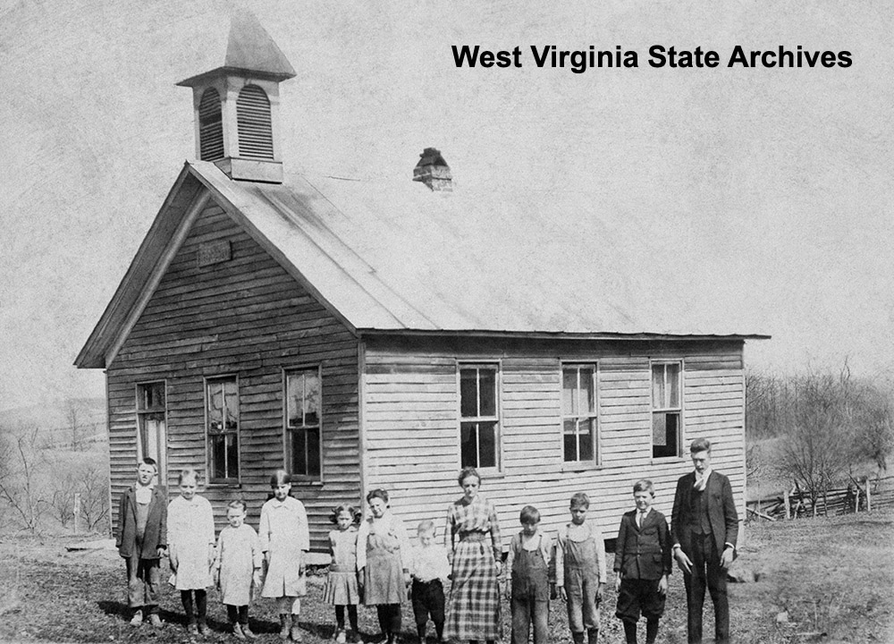 Ella Hopkins with her students at Parchment Valley. School, Jackson County, ca. 1920. Elizabeth Frye Collection, West Virginia State Archives (086810)