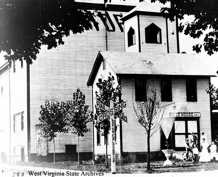 Hose House #1 and auditorium, St. Marys, Pleasants County, n.d. Pleasants County Historical Society Collection, West Virginia State Archives (207307)