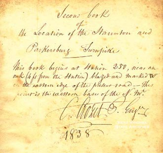 Page from field notes of William Hamilton on the Staunton-Parkersburg
Turnpike