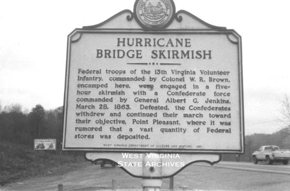 Highway marker for Hurricane Bridge Skirmish