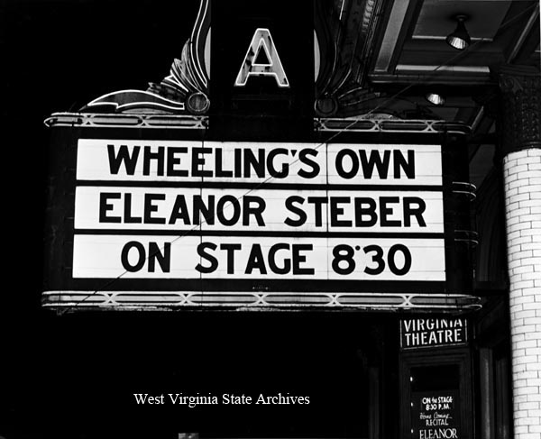Marquee for Eleanor Steber homecoming concert