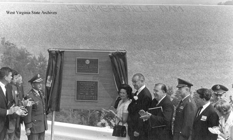 President Lyndon Baines Johnson at the dedication of the
Summersville
Reservoir