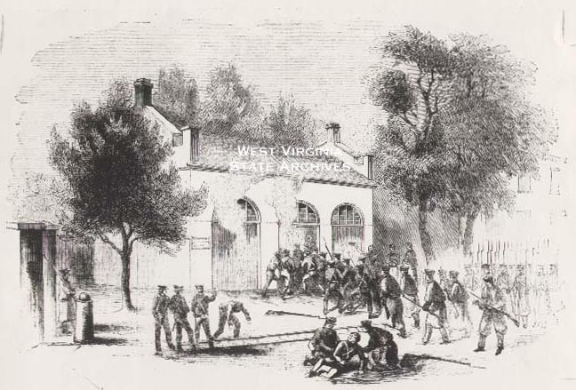 Storming of the armory engine-house at Harpers Ferry