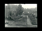 Street scene at Wilcoe showing Methodist Episcopal Church at houses. United States Steel Number 166?