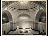 Unfinished Senate chamber in the Main Building during construction of the Cass Gilbert WV State Capitol building.