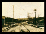 View down road showing junction of Edgemont and Mannington Railroad at Fairmont.