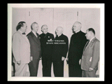 Group of six men, including B. McDonnell, a cardinal, and Archbishop John J. Swint (Bishop of Wheeling).