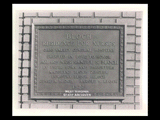 View of the bronze tablet on the Bloch Residence for Nurses at Ohio Valley Hospital.