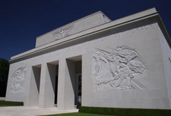 The memorial building at Epinal American Cemetery in France. Courtesy American Battle Monuments Commission