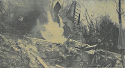 Photo of crash site. <i>Charleston Daily Mail</i> photo, 9 April 1951, used with permission