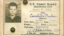 Cecil's Coast Guard identification card. Kuhn family photo, used with permission