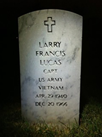 Grave marker for Capt. Larry Francis Lucas. Courtesy of Arlington National Cemetery