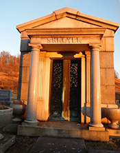 Mausoleum built by the parents of Goff Shroyer in Knottsville Cemetery. Courtesy Cynthia Mullens
