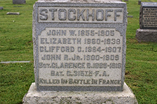Headstone for the Stockhoff family in Lone Oak/Suncrest Cemetery in Pt. Pleasant, West Virginia. Courtesy Christopher Dunn