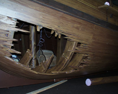 hole is side of model ship