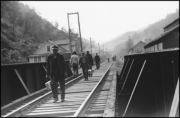 coal miners going home from work